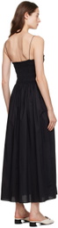 Matteau Black Shirred Maxi Dress