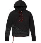 Greg Lauren - Embroidered Panelled Jersey and Quilted Shell Hoodie - Black