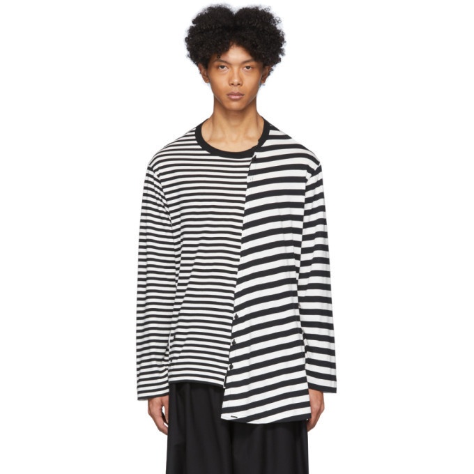 Photo: Yohji Yamamoto Black and White Stripe Long Sleeve T-Shirt