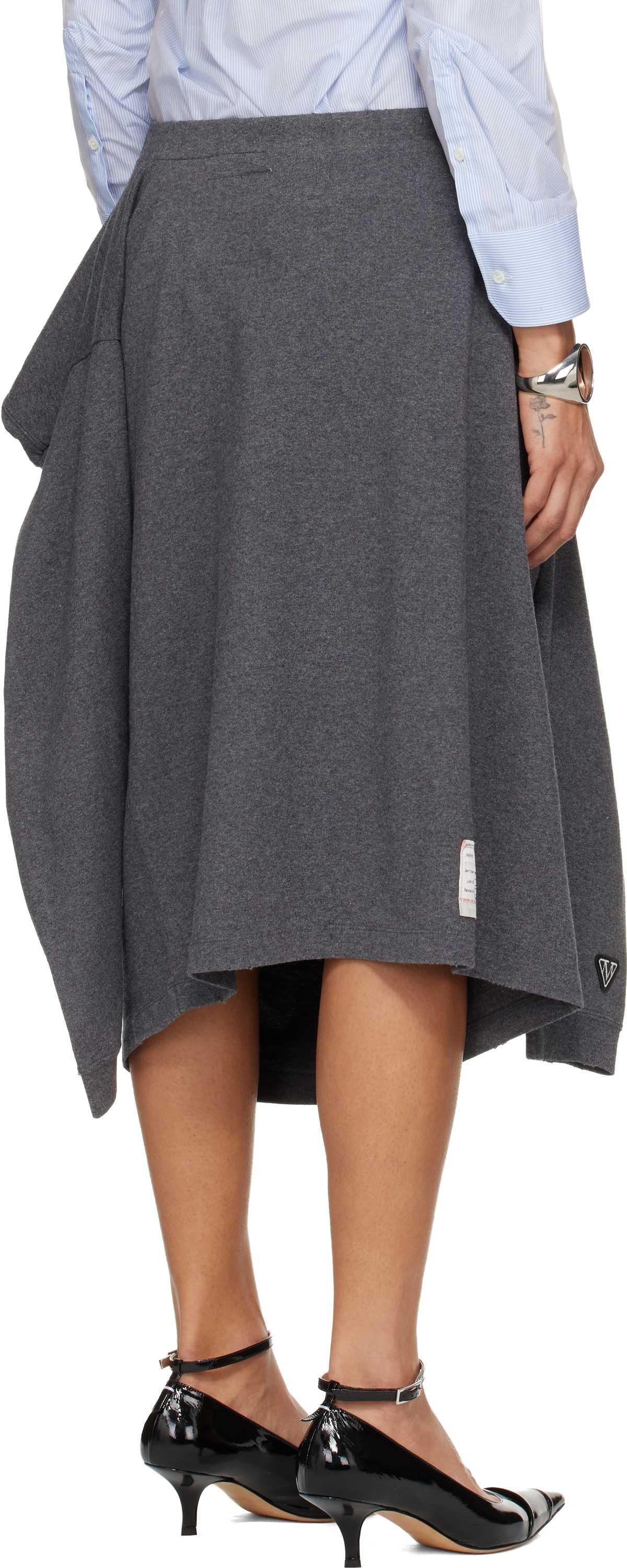 Maison MIHARA YASUHIRO Gray T-shirt Reconstructed Midi Skirt