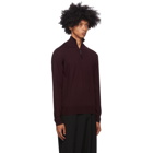 Brioni Burgundy Wool Half-Zip Sweater