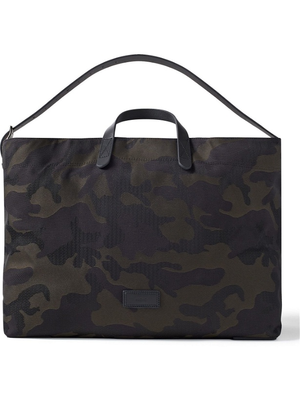 Photo: MISMO - Haven Leather-Trimmed Camouflage-Jacquard Tote Bag