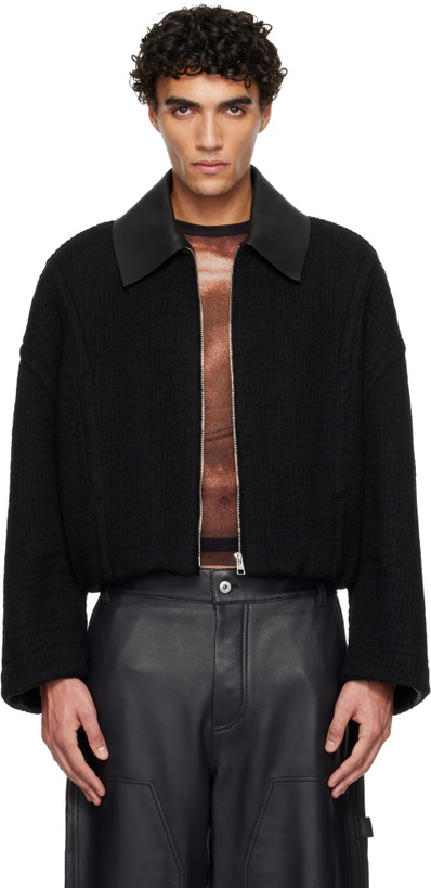 Photo: Jean Paul Gaultier Black Heavy Wool Bomber Jacket