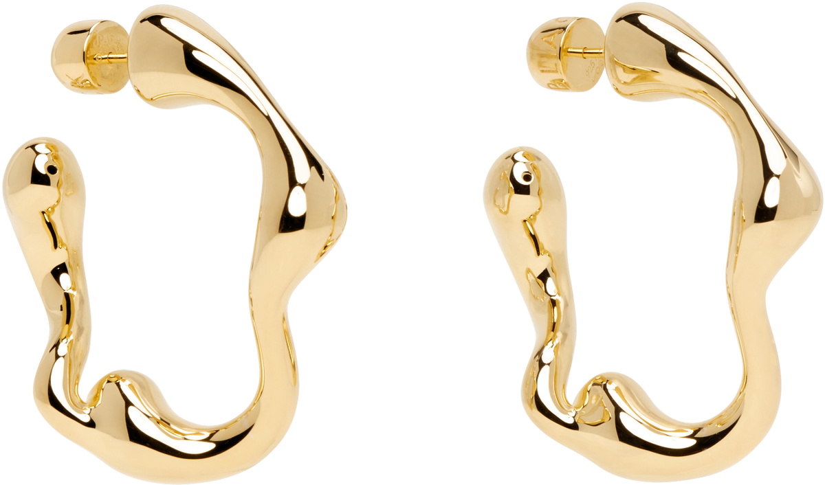 Maria Black Gold Splash Small Hoop Earrings