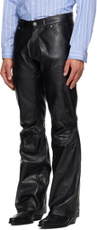 Martine Rose Black Boot Cut Utility Leather Pants