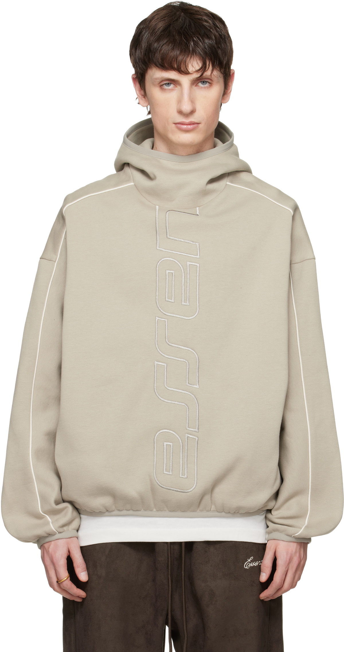 Fear of God ESSENTIALS Gray Active Trace Modern Fleece Hoodie