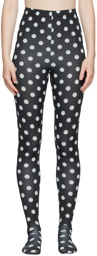 Pushbutton Black Daisy Dot Leggings