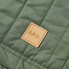 A.P.C. Hugo Quilted Shirt Jacket in Military Khaki