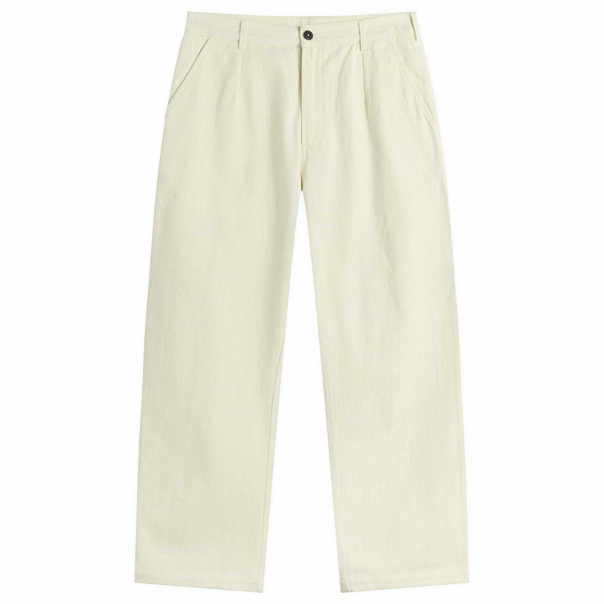 Universal Works Men's Slub Drill Dizzy Trousers in Ecru