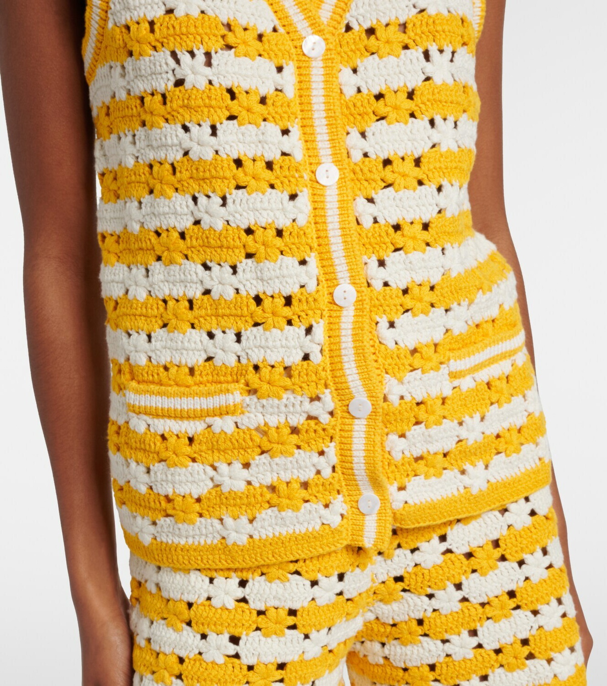 The Upside Goldie Watson cotton crochet vest