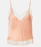 Poupette St Barth Zely lace-trimmed satin camisole