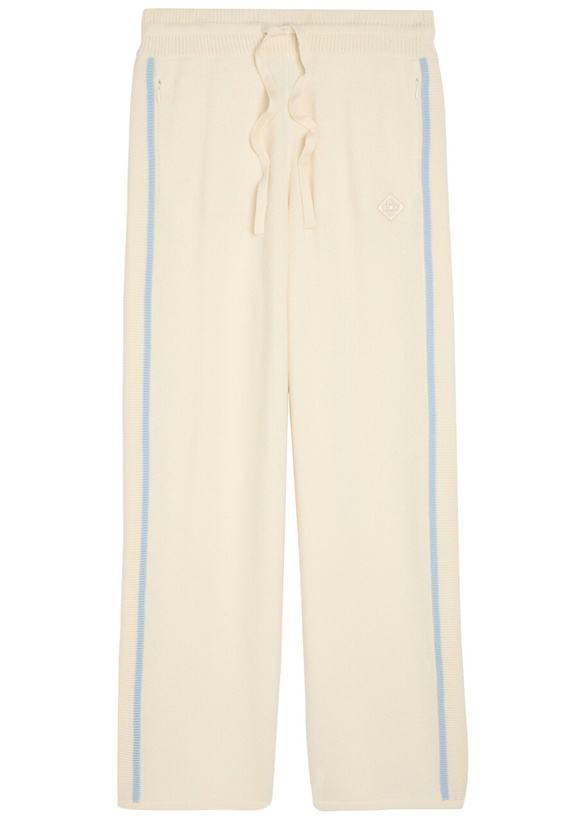 Photo: Casablanca Striped Wool and Cashmere-blend Sweatpants Cream