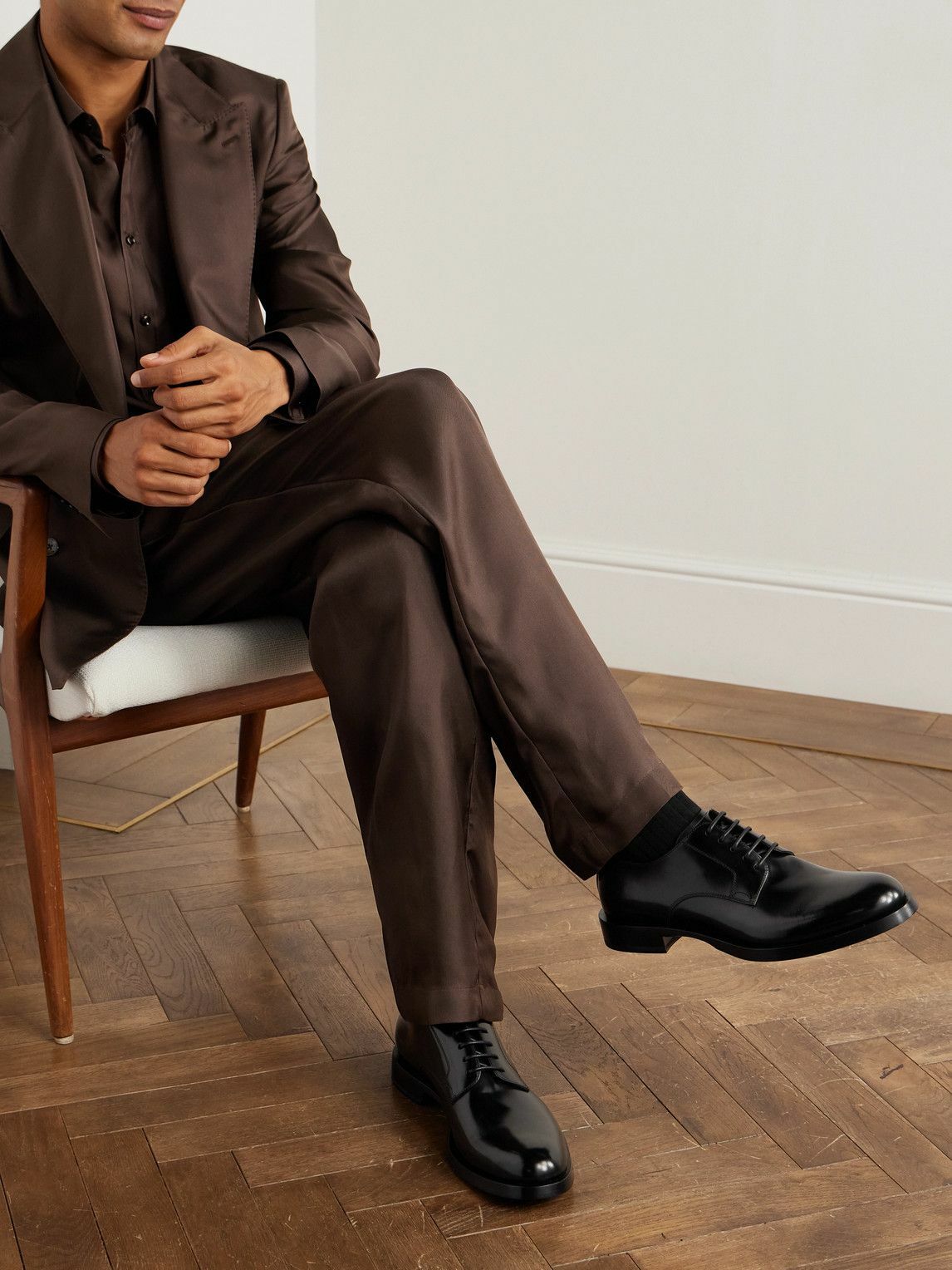 Dolce&Gabbana - Glossed-Leather Derby Shoes - Black