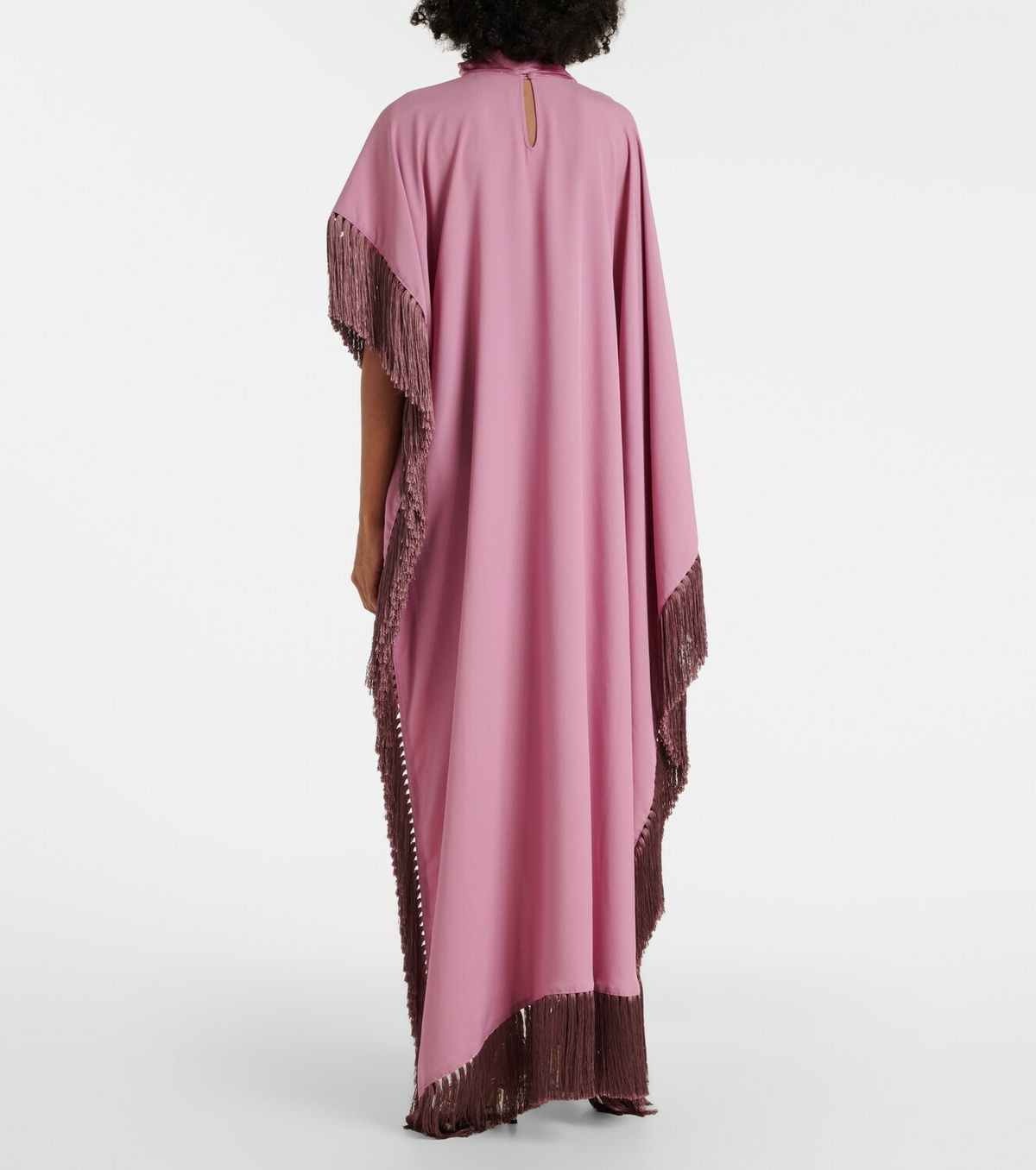 Taller Marmo Asymmetric fringed satin kaftan