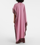 Taller Marmo Asymmetric fringed satin kaftan