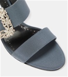 Manolo Blahnik Gable Jewel embellished Crêpe de Chine sandals