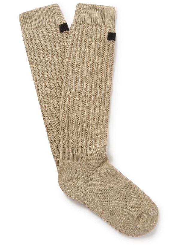 Photo: Fear of God - Logo-Appliquéd Ribbed Cotton-Blend Socks