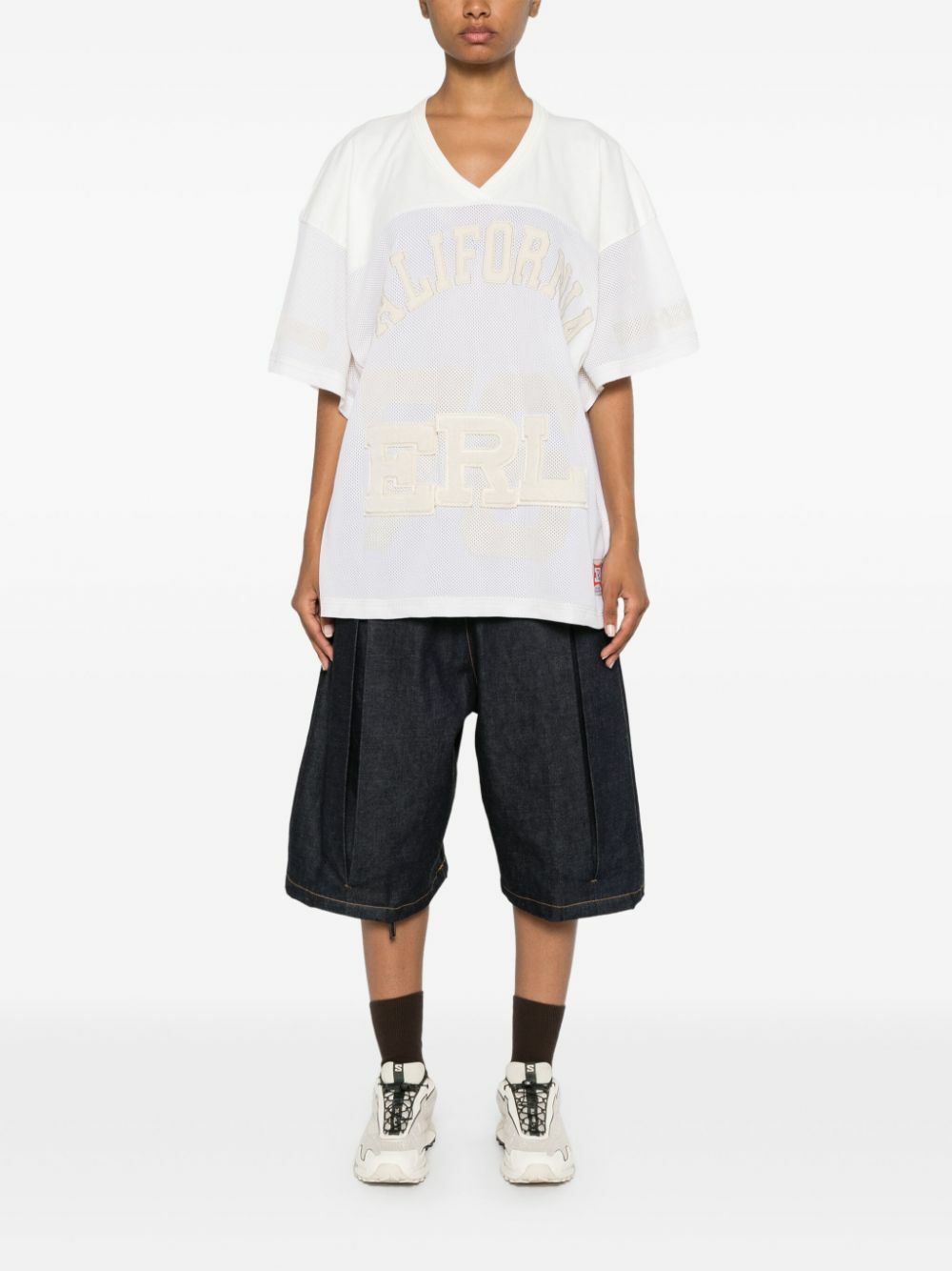 ERL White Logo-Appliqué T-Shirt