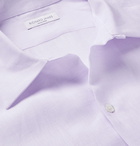 Richard James - Camp-Collar Linen Shirt - Purple