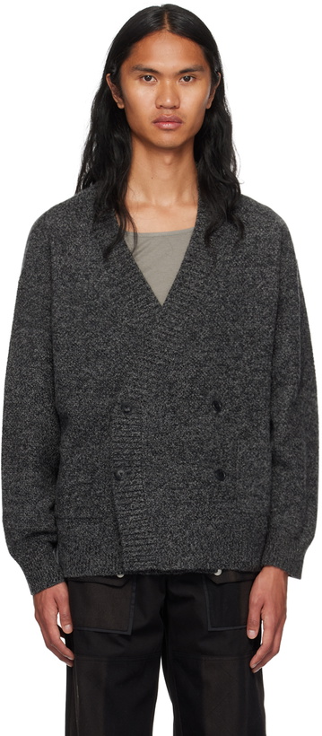 Photo: meanswhile Gray Double-Breasted Cardigan