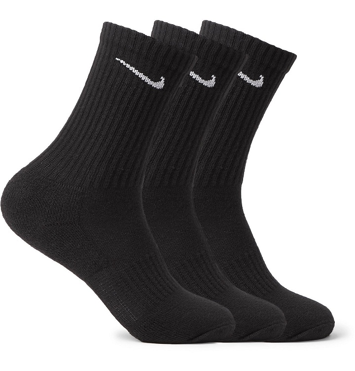 Photo: Nike Training - Three-Pack Everyday Cushioned Dri-FIT Socks - Black
