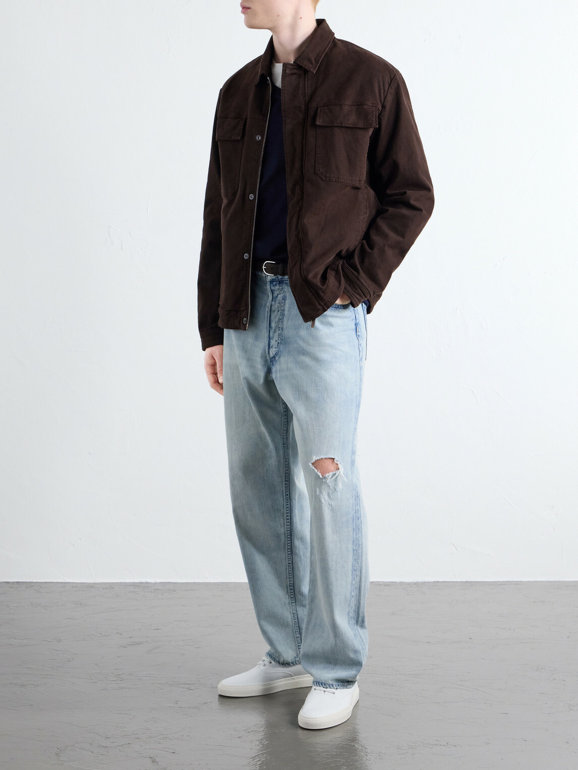 Altea - Godfrey Padded Garment-Dyed Stretch-Cotton Twill Overshirt - Brown