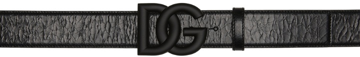 Photo: Dolce & Gabbana Black Rubber Logo Belt