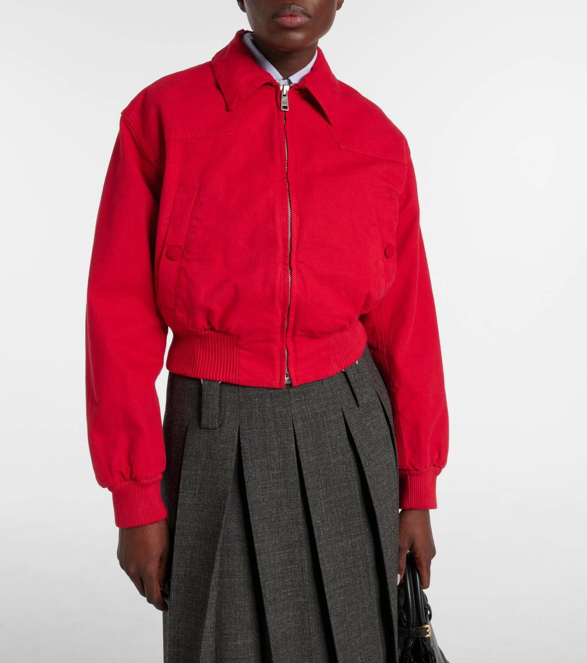 Prada Cropped cotton bomber jacket Prada