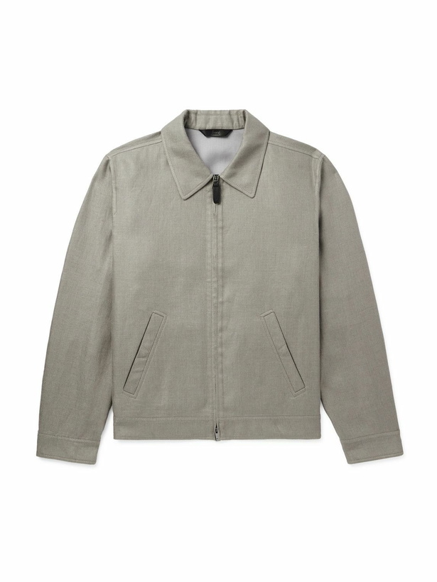 Photo: Brioni - Linen-Blend Bomber Jacket - Gray