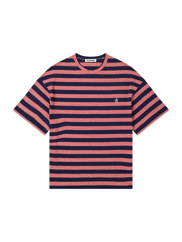 Photo: Jil Sander - Striped Cotton-Jersey T-Shirt - Red