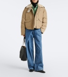 Loewe Padded shearling-trimmed cotton-blend jacket