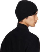 Rick Owens Black Concordians Ribbed Beanie