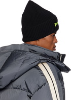 Palm Angels Black Classic Logo Ribbed Beanie