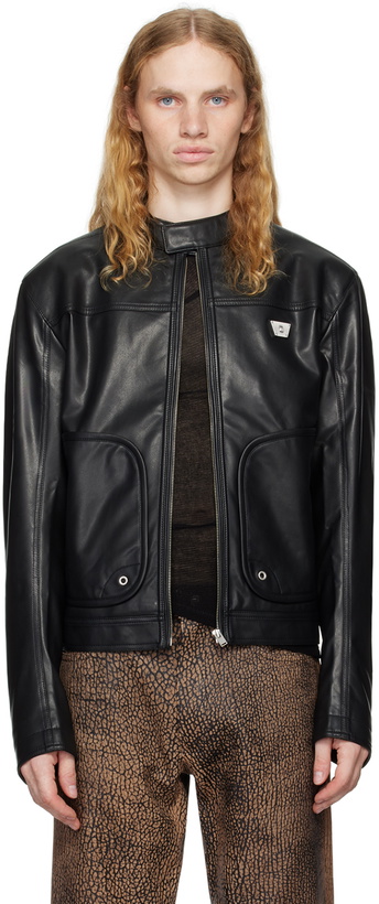 Photo: MISBHV Black Astro Faux-Leather Jacket