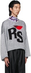Raf Simons Silver 'RS' Short Oversized Sweater