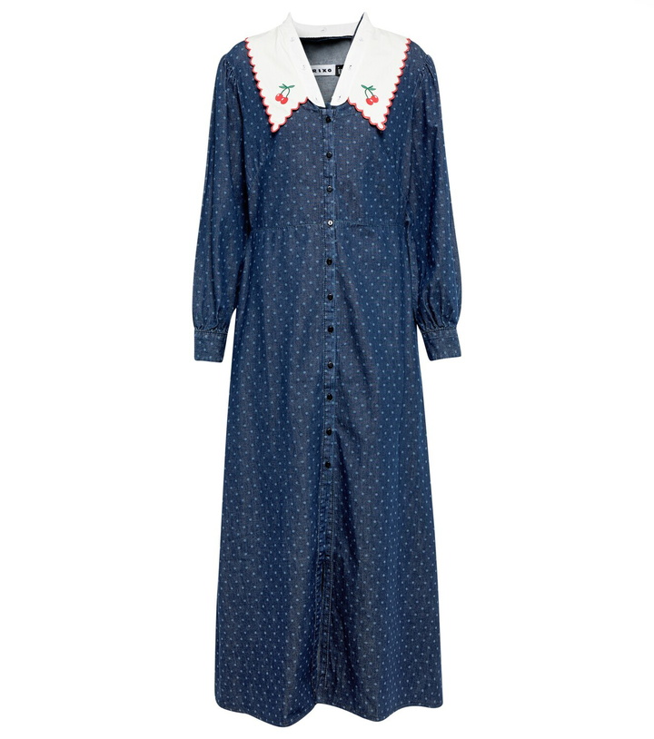Photo: Rixo Becca cotton denim maxi dress