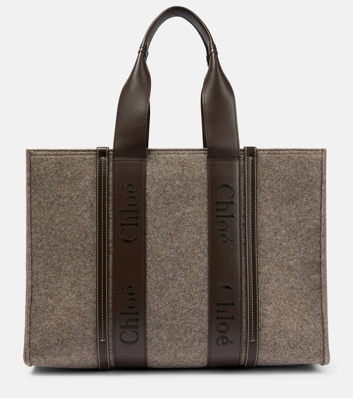 Chloe - Woody Large felt tote bag