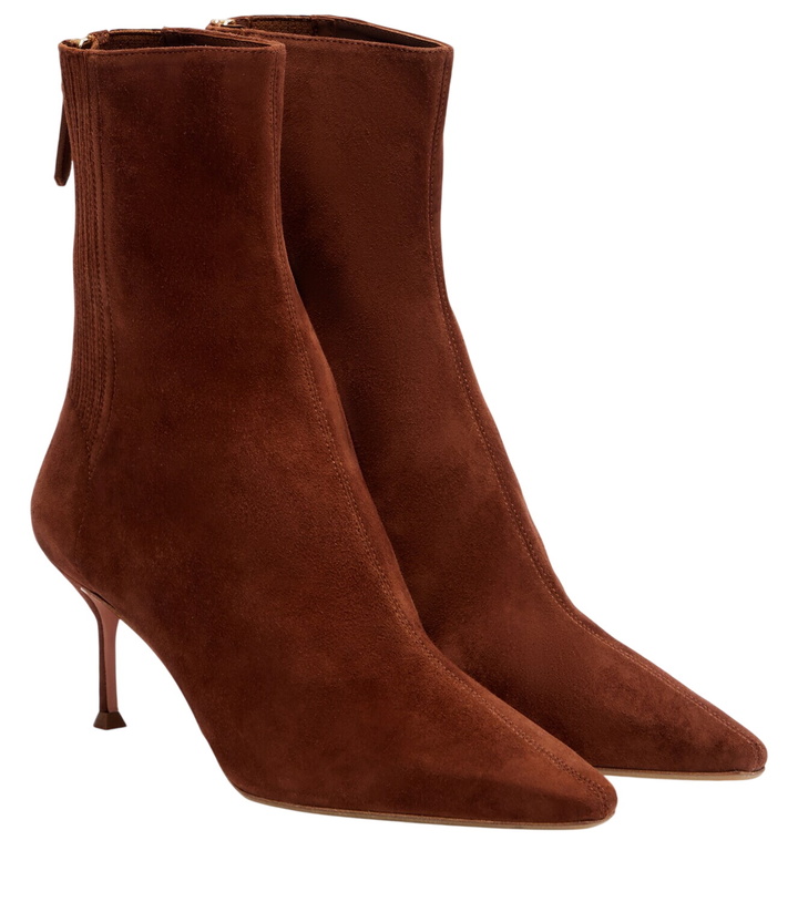 Photo: Aquazzura Saint Honoré 65 suede ankle boots