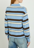 JW Anderson Striped Knit Polo Shirt Blue