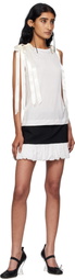 Simone Rocha Off-White Bow Ribbon Tail Tank Top