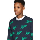 Kenzo Navy and Green Jumping Tiger Sweatshirt