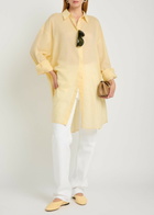 Toteme Logo-monogrammed Cotton-blend Shirt Yellow