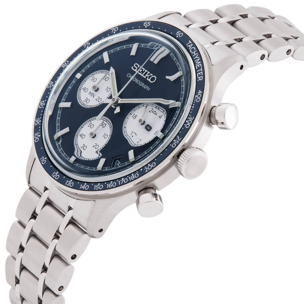 Seiko Chronograph Quartz Blue Dial Mens Watch SSB477P1