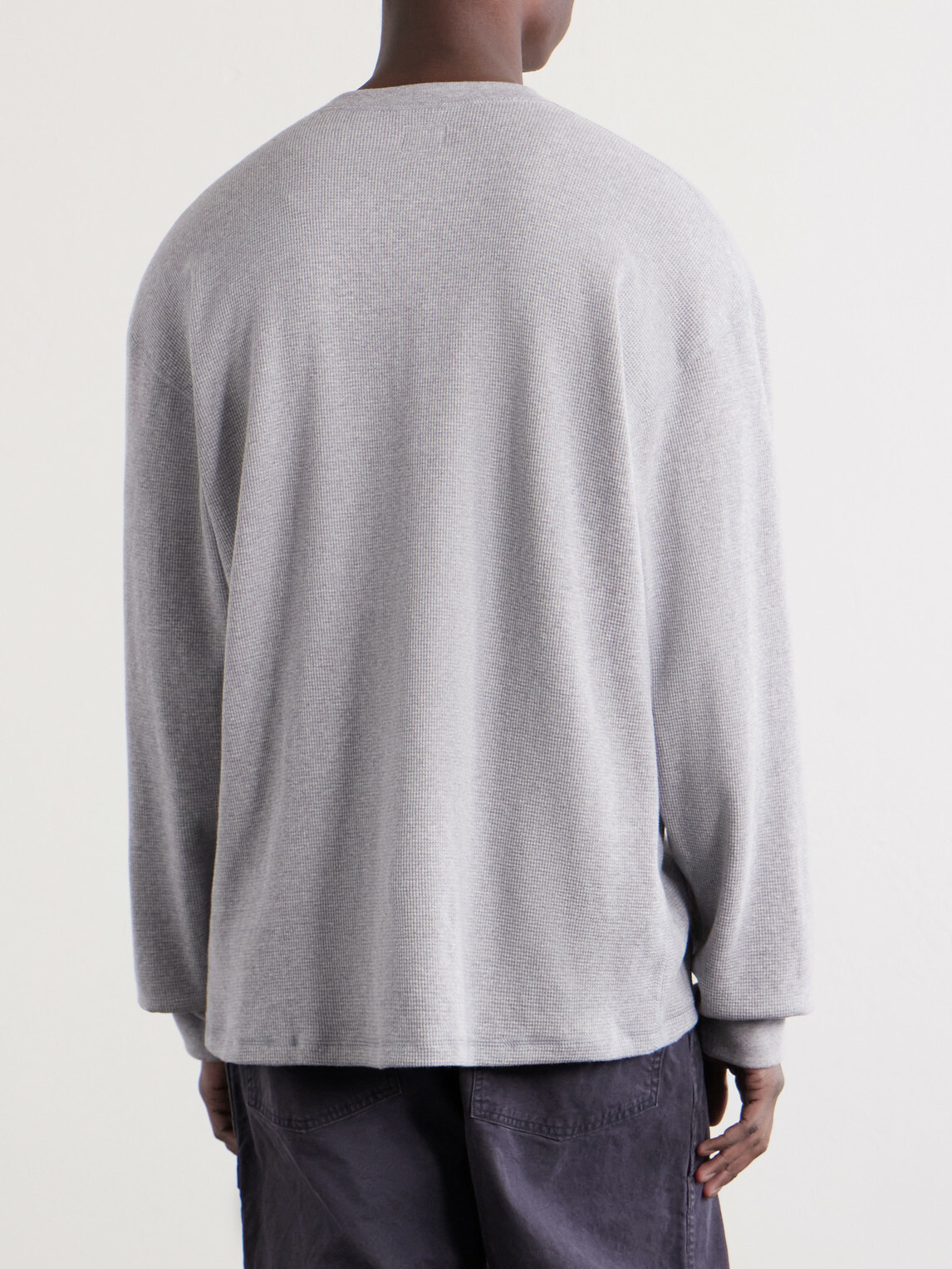 OrSlow - Waffle-Knit Cotton-Blend Sweater - Gray