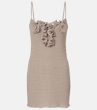 Magda Butrym Floral-appliqué shirred minidress