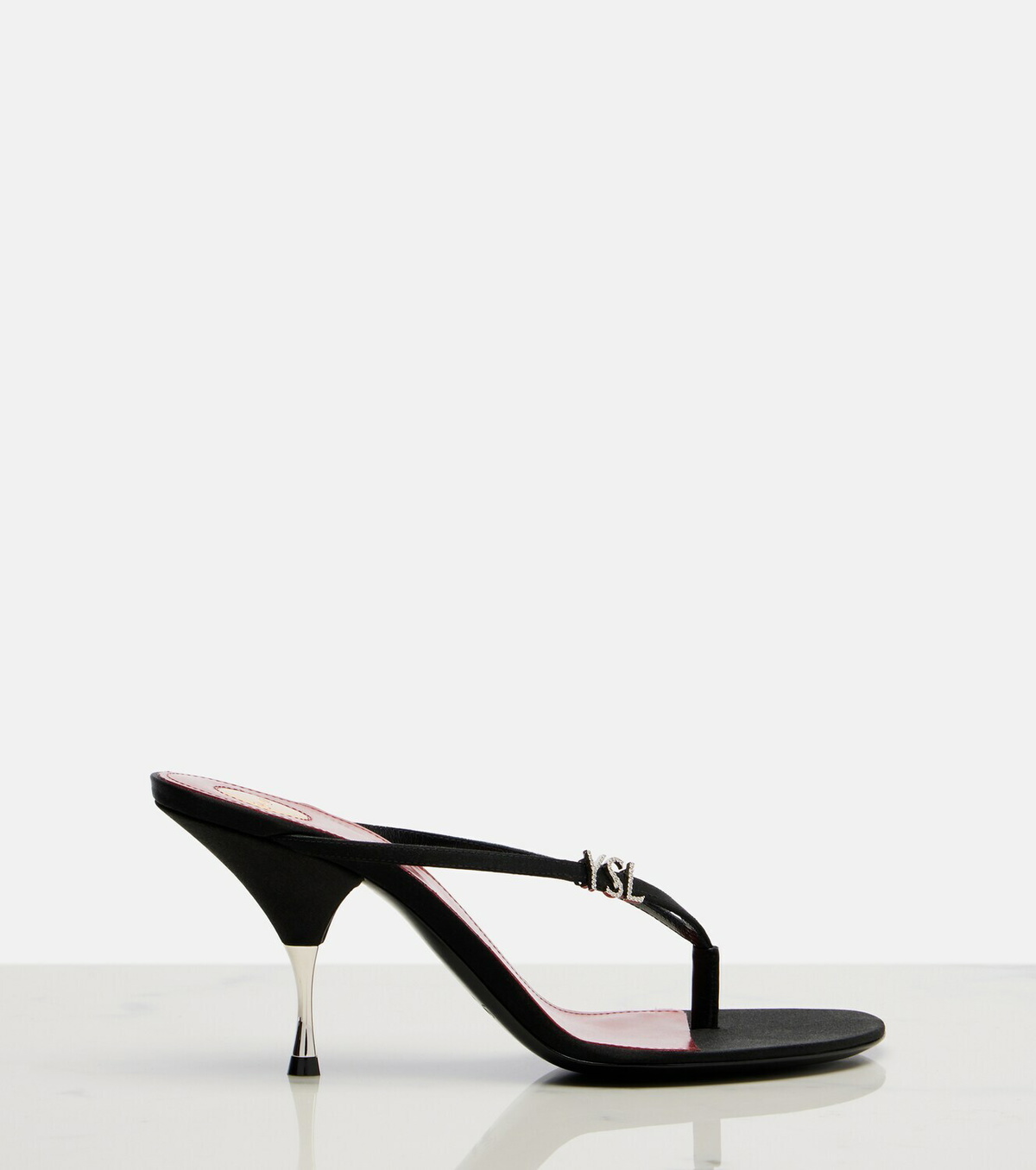 Saint Laurent Jerry crêpe satin thong sandals
