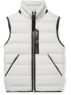 TOM FORD - Leather-Trimmed Quilted Shell Down Gilet - Gray