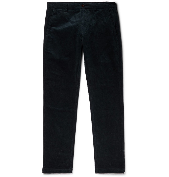 Photo: NN07 - Karl Tapered Stretch-Cotton Corduroy Trousers - Blue