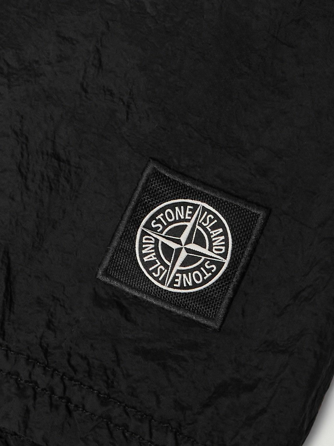 Stone Island - Straight-Leg Mid-Length Logo-Appliqued ECONYL® Nylon Metal Swim Shorts - Black