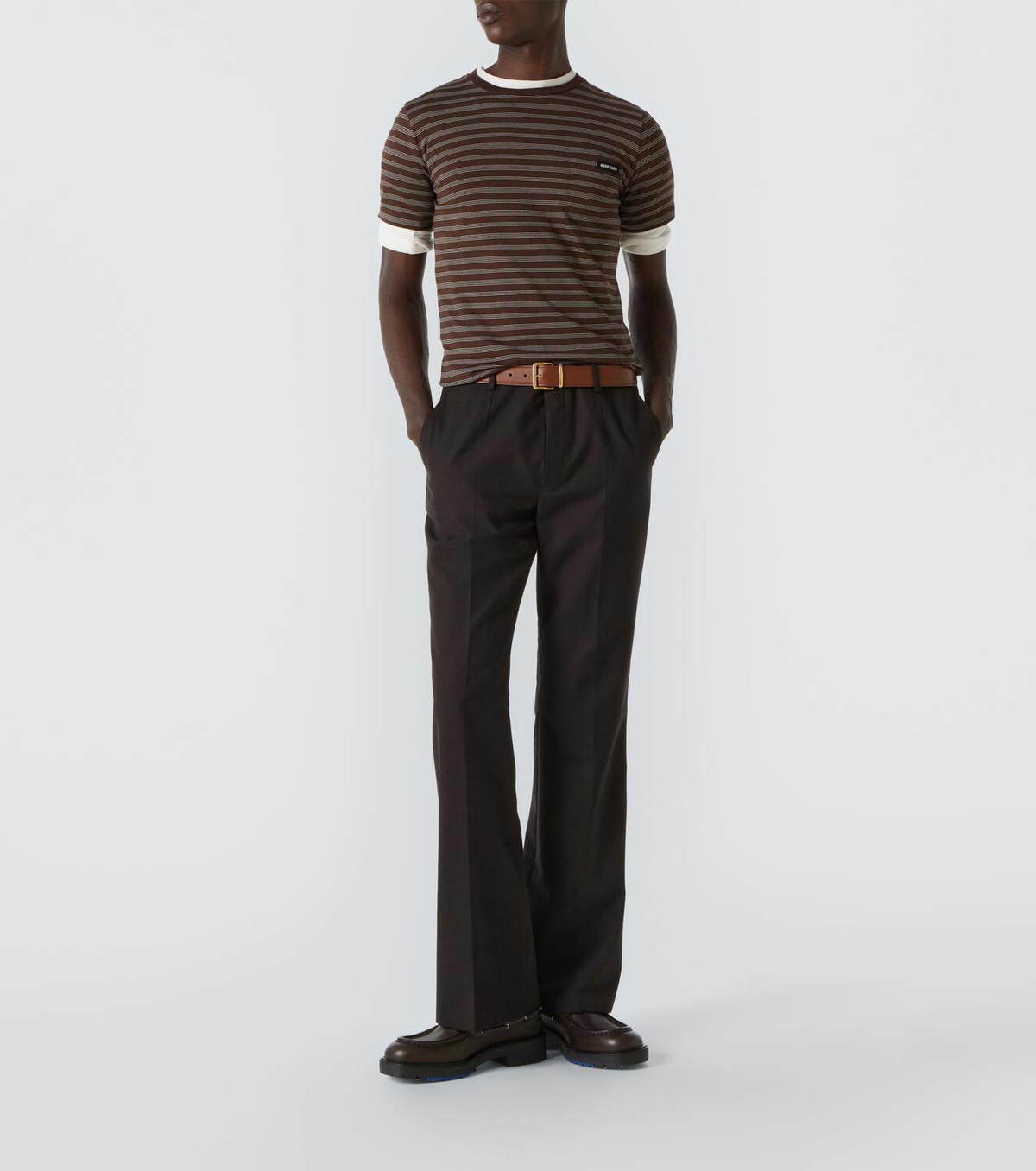 Miu Miu Striped cotton jersey T-shirt Miu Miu